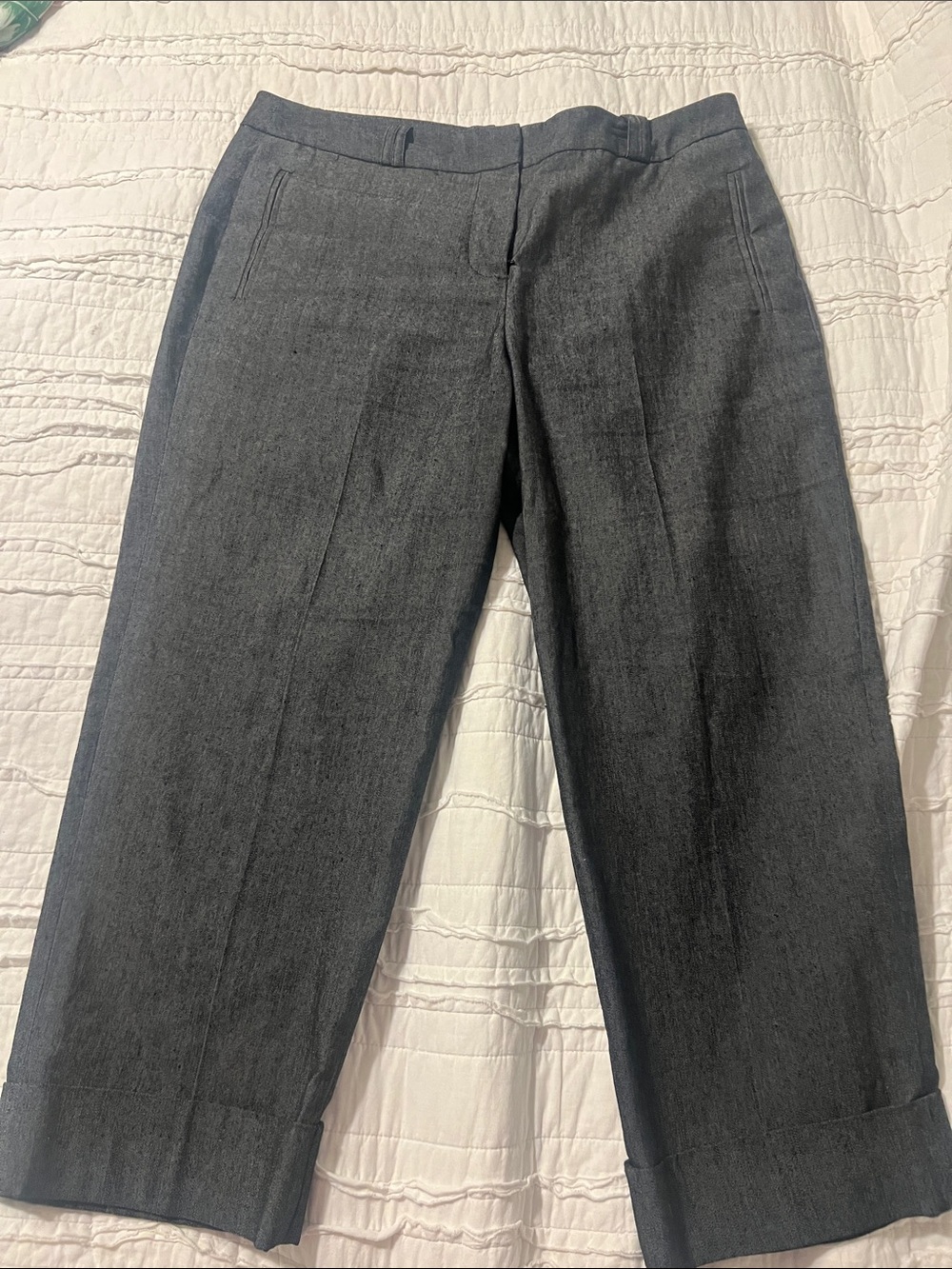 Sandro women’s Dark Gray cropped cuff Pants